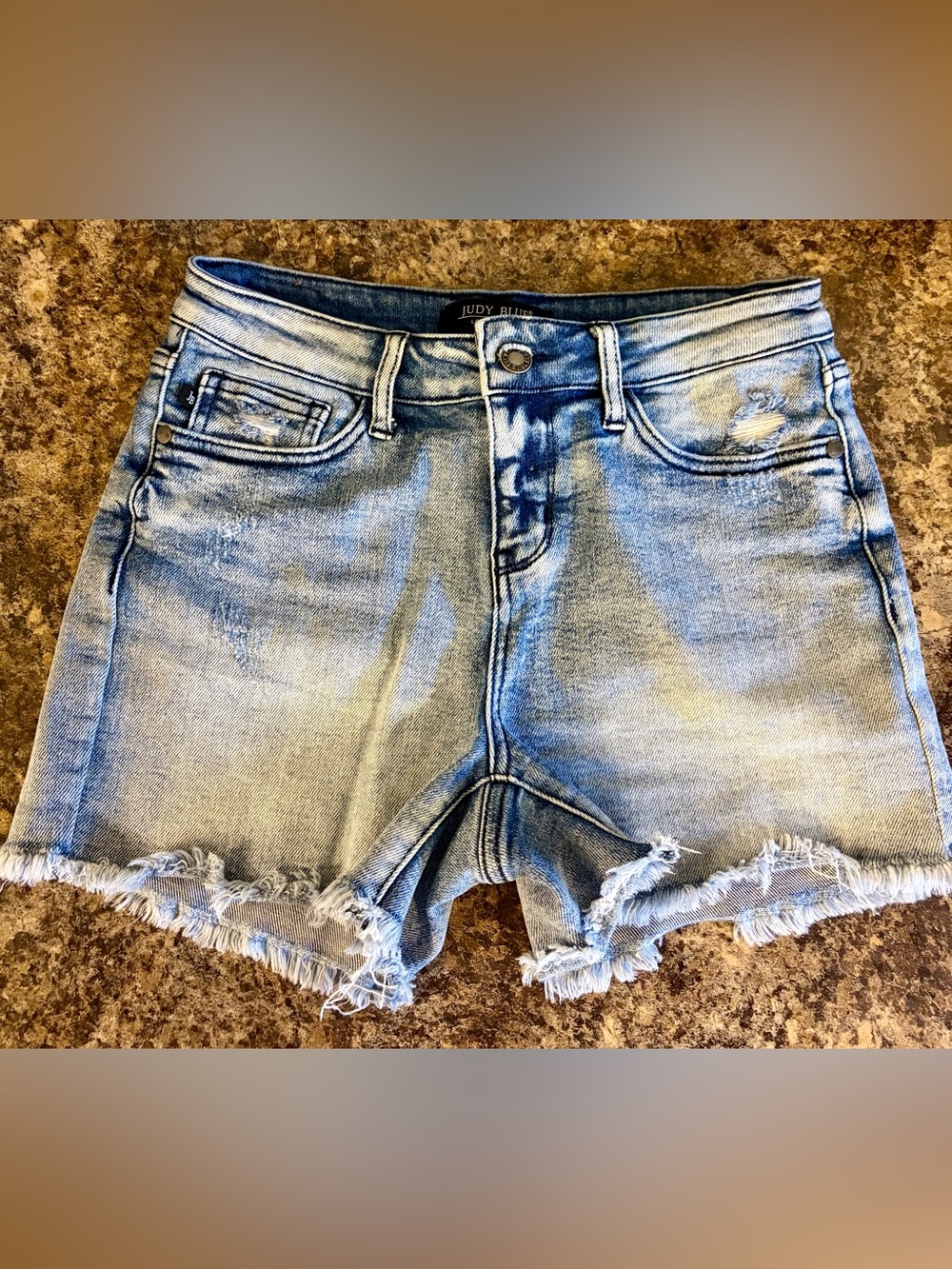 Judy Blue Light Blue Frayed Hem Denim Shorts
